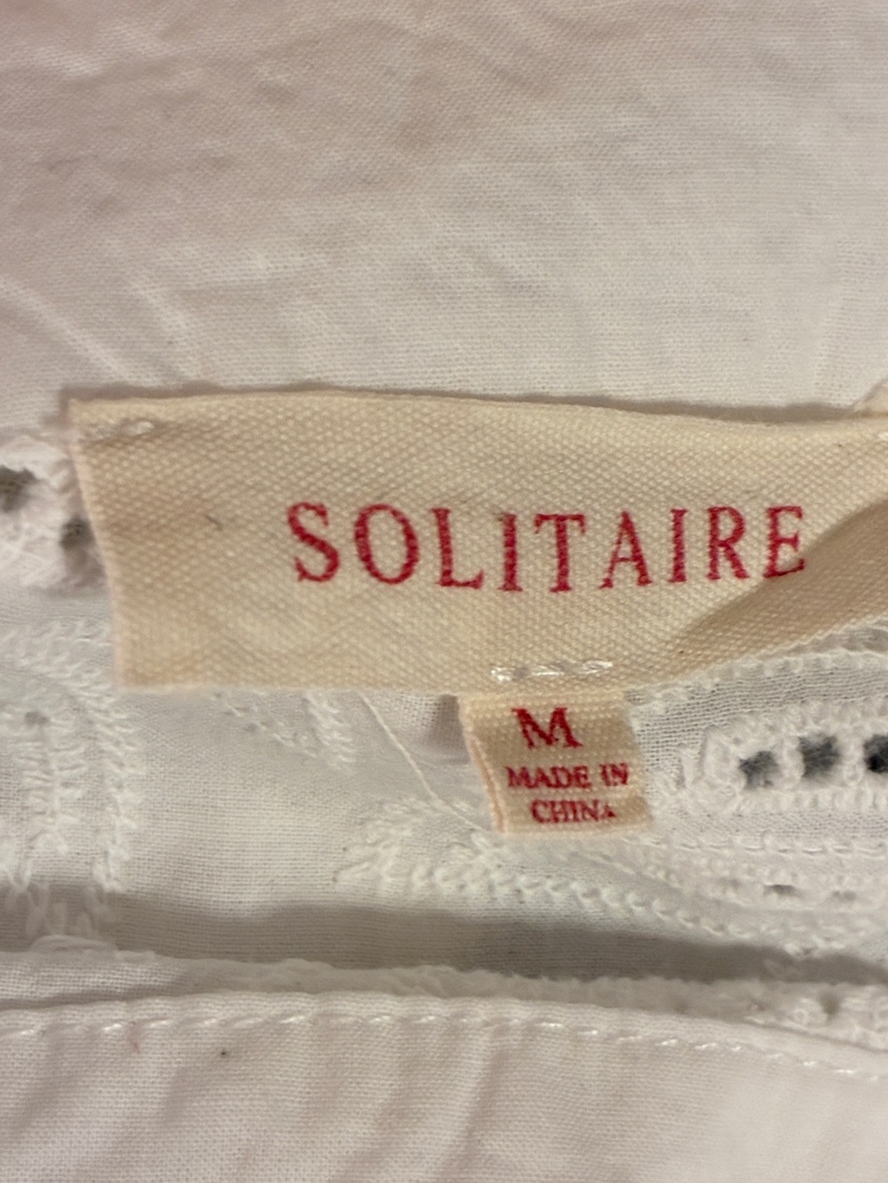 Solitaire White Eyelet Embroidered Short Sleeve Tee - Picture 3 of 7